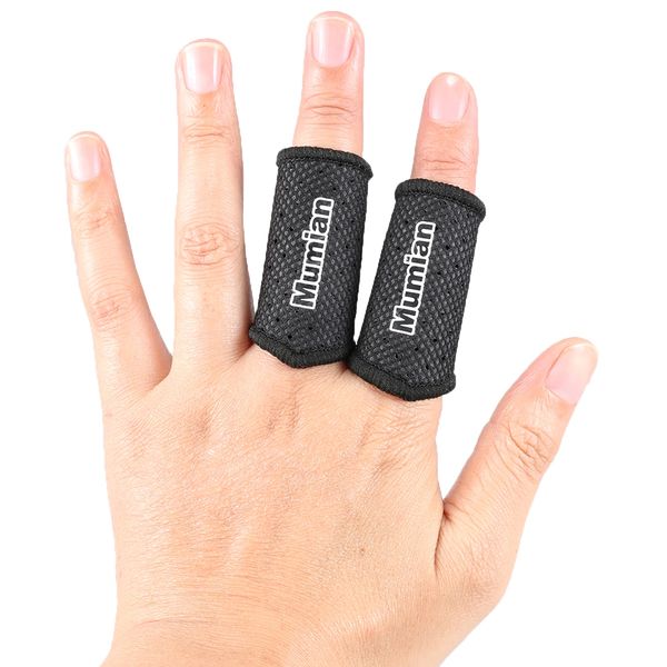 

mumian a71 classic sports basketball finger sleeve brace - 1 pair elastic cuffs provide proper restraints for knuckles