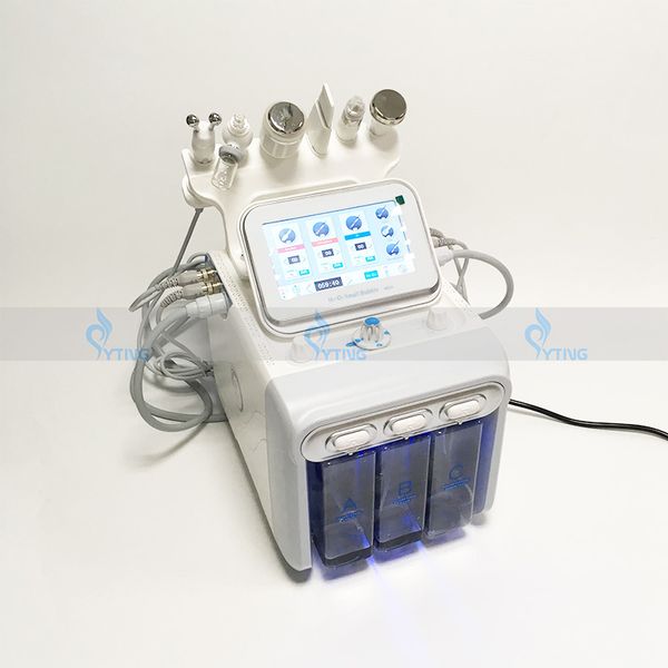 

6in1 h2o2 hydra dermabrasion rf bio lift spa facial machine hydro microdermabrasion facial machine water aqua peel cold hammer oxygen spray, Black;white