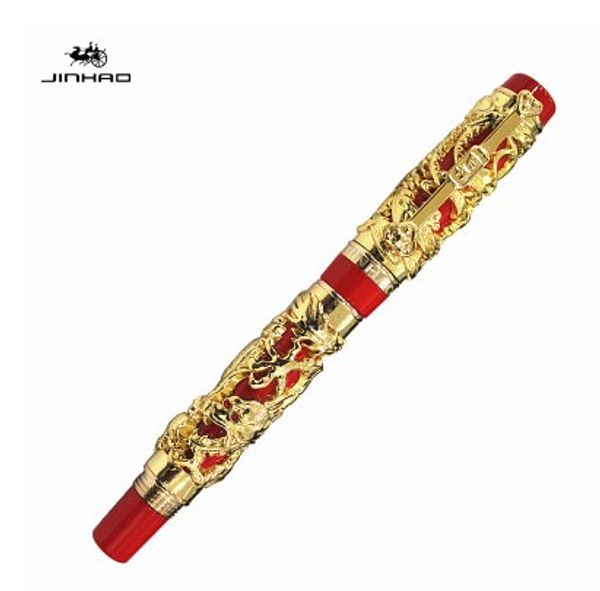 

roller ball pen jinhao noblest golden dragon and phoenix crystal, Blue;orange