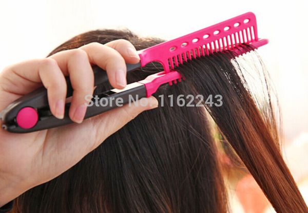 

abs professional v straightening comb, plastic heat resistant v shape comb for natural hair styling model 0808 ing, Silver