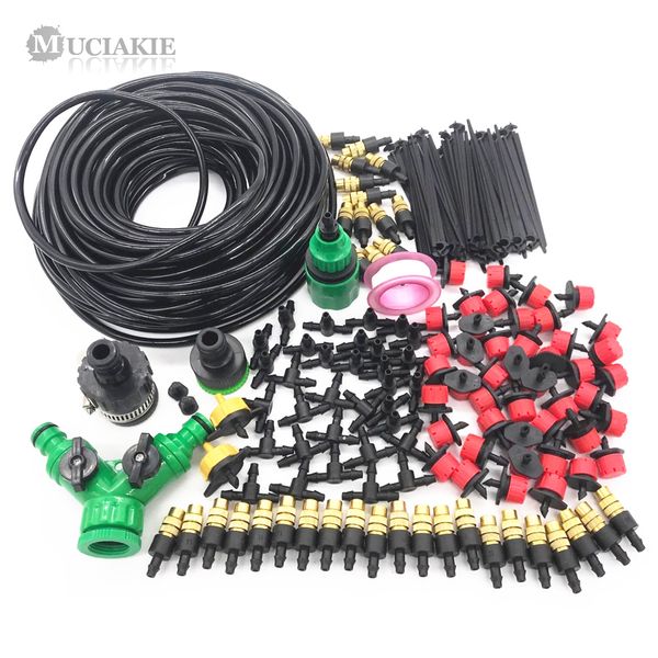 

muciakie 10m 15m 20m 25m 30m garden watering irrigation system watering kit with pvc hose misting sprinkler dripper tee adaptor