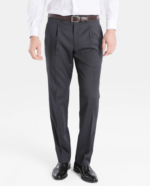 Compre Los Hombres De La Boda Se Adaptan A Los Pantalones Gris Oscuro Formal De La Manera Slim Trim Casual Negocios Vestido Recto Pantalones Envío