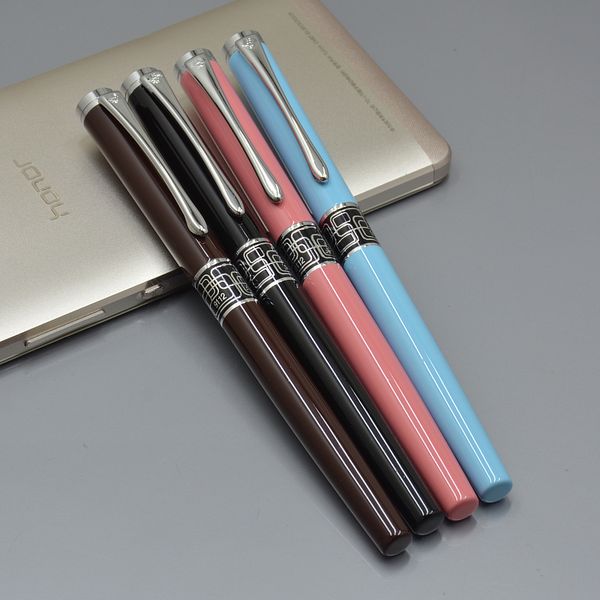 

4 colors yongshen metal fountain pen with sier clip school office stationery luxury ef nib writing ink pens gift