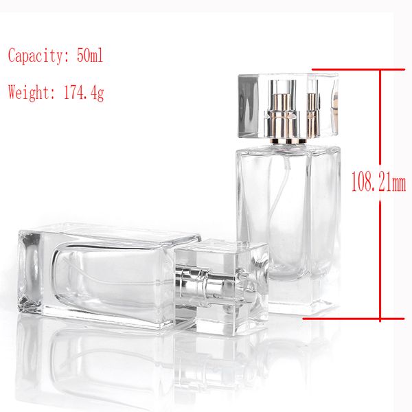 

1pcs 50ml glass empty perfume bottles spray atomizer refillable bottle scent case with travel size portable