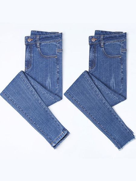 

2018 new women`s high waist white basic casual fashion stretch skinny denim jean pants trousers jeans for women, Blue