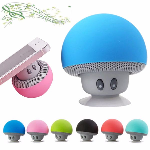 

Mini Speaker Wireless Bluetooth Mushroom Speaker Waterproof Shower Stereo Subwoofer Music Player Phone Holder Function