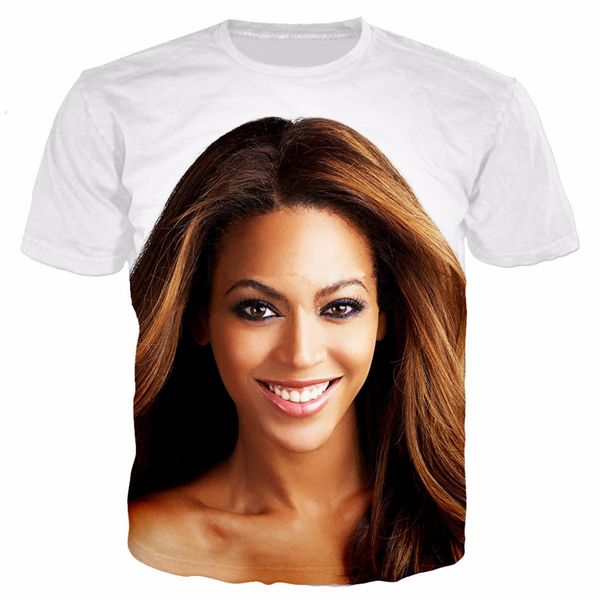 

men/womens 3d singer beyonce print short sleeve funny t-shirts harajuku fitness casual shirt u1050, White;black