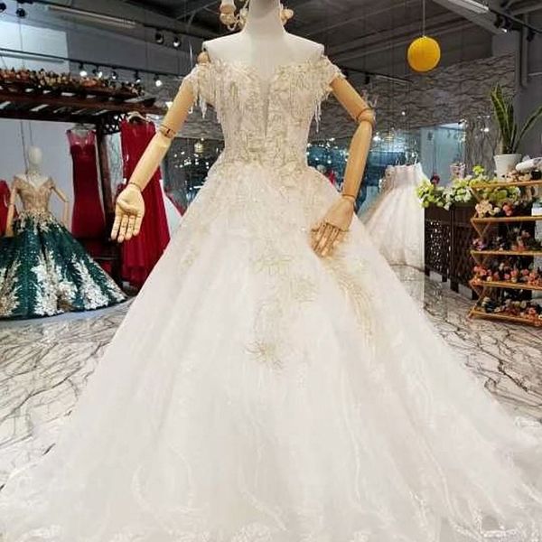 

летние сексуальные свадебные платья с плеча специальный милая длина пола платье невесты кристалл дешевые невесты свадебное платье, White