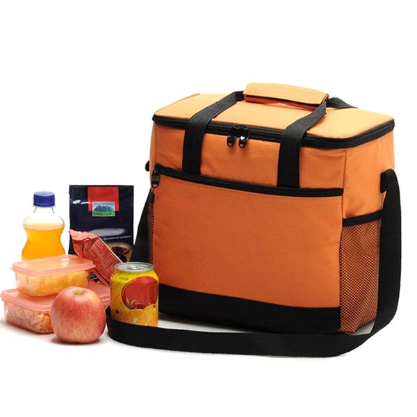 

16l large lunch bag double zipper handbag travel picnic portable insulated cooler shoulder bags lt88