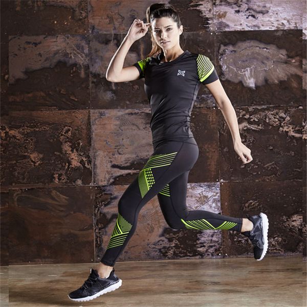 

quick dry sports suit women running training sets sports compression underwear jogging femme suit fitness gym skins suits, Black;blue