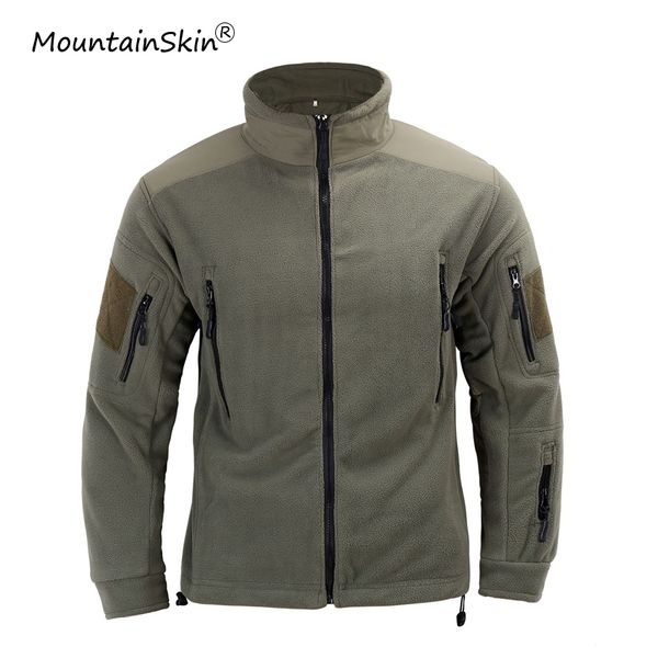 

mountainskin men's spring autumn fleece jacket army tactical windproof coats male casual warm outerwears brand la711, Black;brown