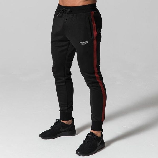 

men autumn workout style pants casual fashion sweatpants male gyms fitness cotton trousers sportswear jogger brand pencil pants, Black