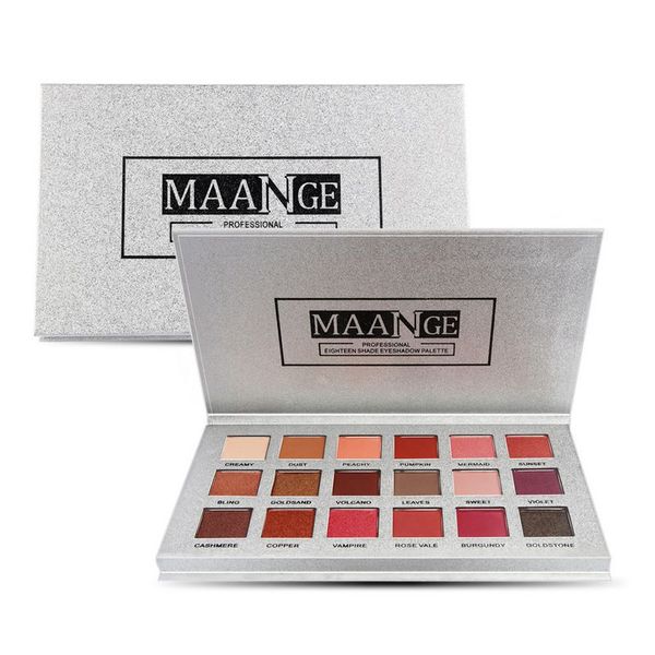 MAANGE 18 colori palette di ombretti opachi glitter matallic ombretto somkey palette in polvere blush pro set di trucco per gli occhi bellezza