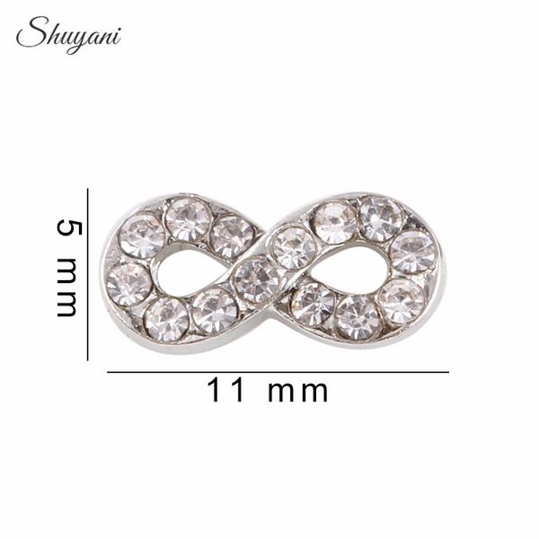 

whole sale5*11mm infinity floating charms silver crystal infinity charms for glass floating locket, Bronze;silver