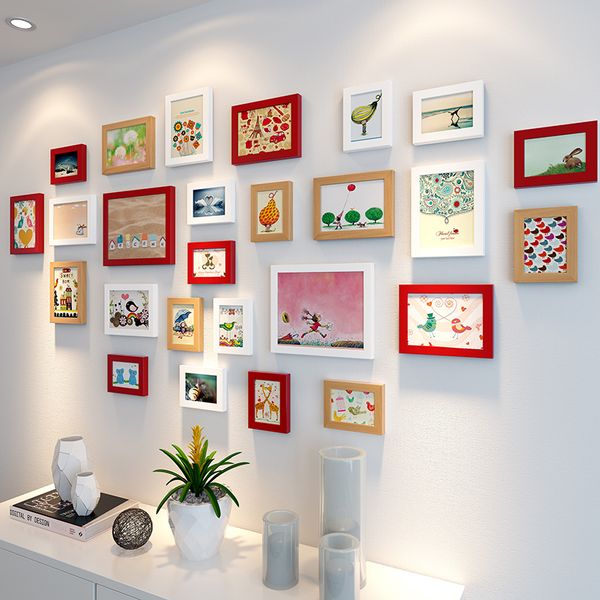 2019 Large Space Photo Frames Combinations Wall Hanging Picture Wooden Frame Quadros De Parede Para Sala Marcos Fotos From Cindy668 135 68
