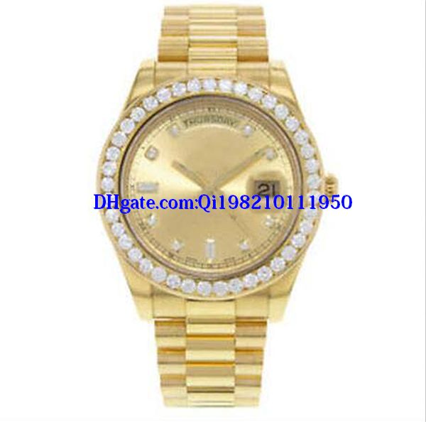 

christmas gift luxury men watch 41mm ii 218238 president 18k yellow gold automatic men's watch, Slivery;brown