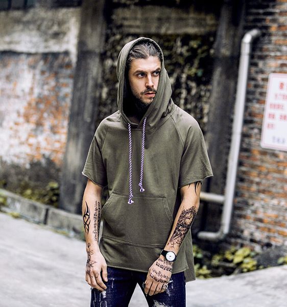 

Summer T-Shirt Men Short Sleeve T-Shirt Black Green Hip Hop Sport Tees Tops Kanye West Style