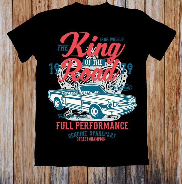 

the king of the road rebel t-shirt, White;black