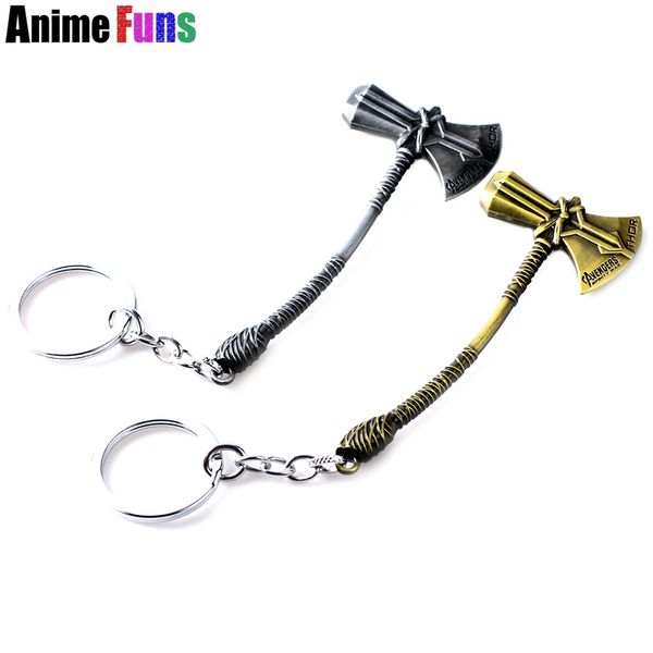 

movie : infinity war thor stormbreaker model keyring charm cosplay gift keychain for women man souvenir accessories, Silver
