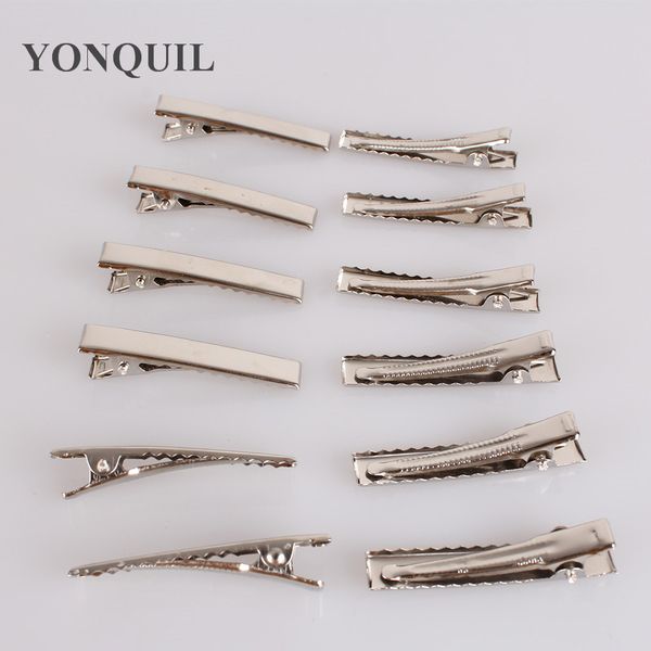

200pcs/lot new prong barrettes & brooch clips finding, girls alligator clips, crocodile clips 40mm diy hairclips