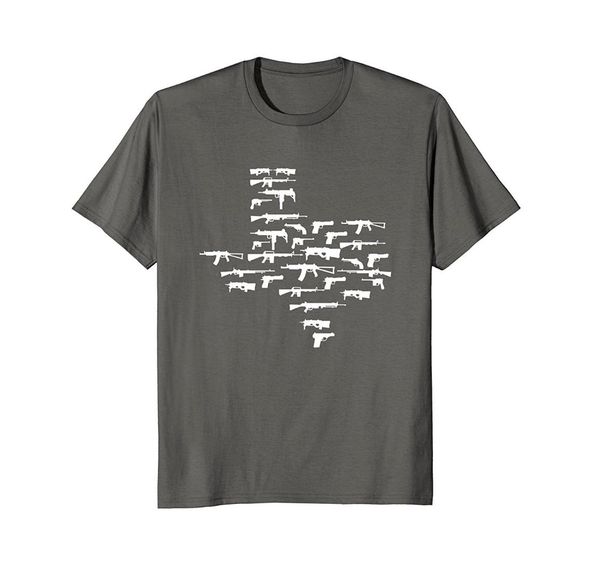 

state of texas made up of guns 2nd amendment t-shirt, White;black