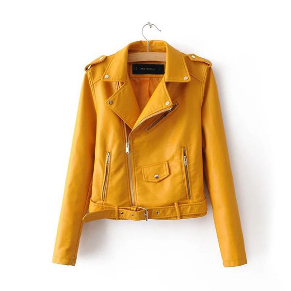 

Lika Rulla New Spring Fashion Good Quality Ladies Basic Street Women Short PU Leather Jacket New