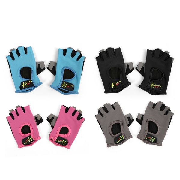 

half finger gloves anti-skid for sports gym riding climbing, Black
