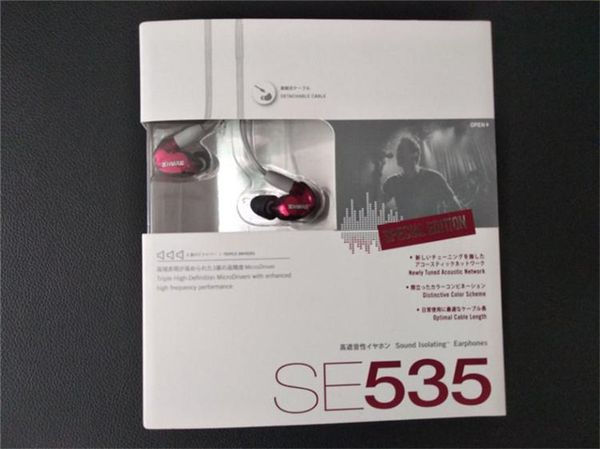 

shure se535 in-ear hifi earphones noise cancelling headsets handsheadphones with retail package logo bronze