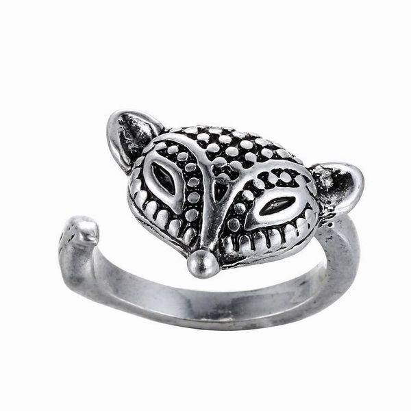 

xh commodity wholesale fox animal retro ring europe and the united states new opening jewelry fashion personality with clothing, Golden;silver