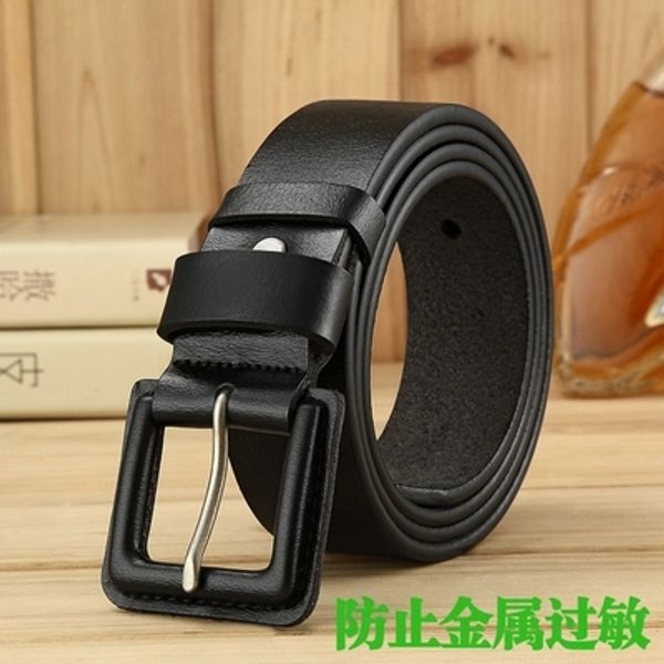 

anti metal allergy pin buckle men dermis waist belt over security door non iron non magnetic belt width 3.8cm, Black;brown