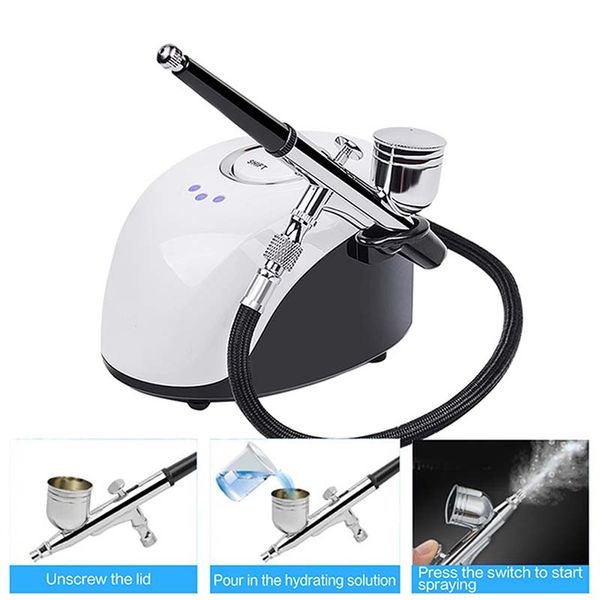 

уход за кожей портативный спа мини-пистолет-распылитель air paint лицо пароход nano распылитель небулайзер компрессор счетчик кислорода воды