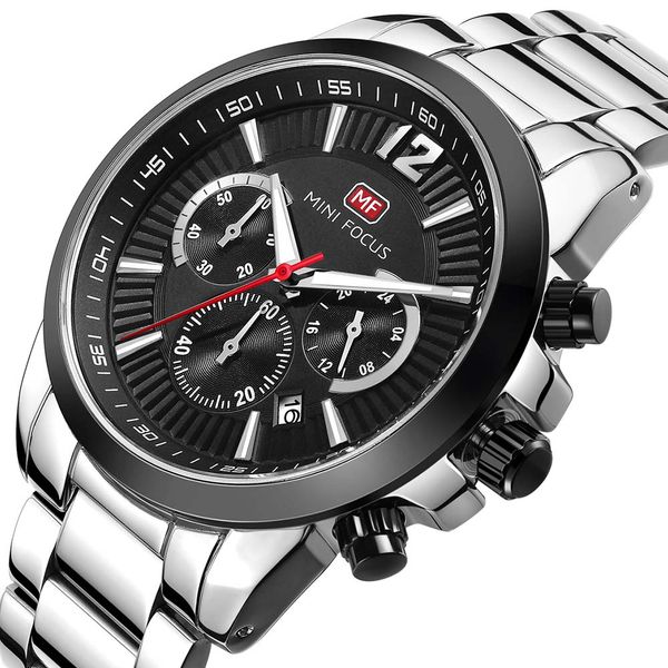 

bofute male watches business watch quartz watches calendar luminous waterproof metal steel strip 0087g, Slivery;brown