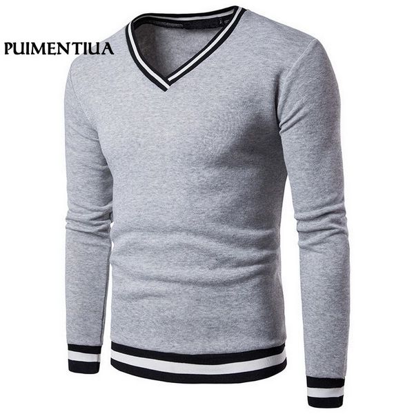 

autumn casual sweat solid thin loose sweater male long sleeve tracksuit pullover 2018 men's sportswear 77colors puimentiua ts, White;black