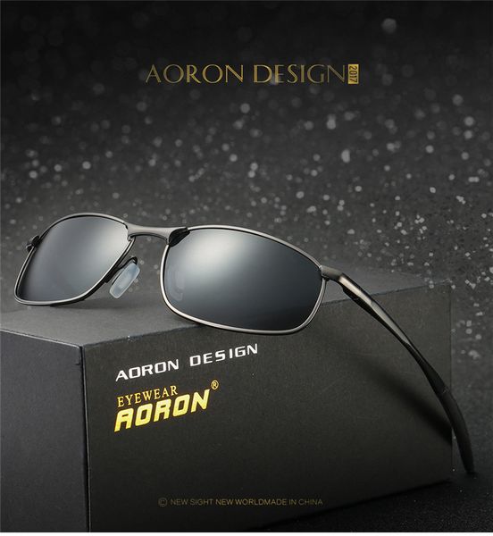 

aoron polarized sunglasses men brand designer rectangle rectangle sunglass mens driving sun glasses uv400 eyewear, White;black
