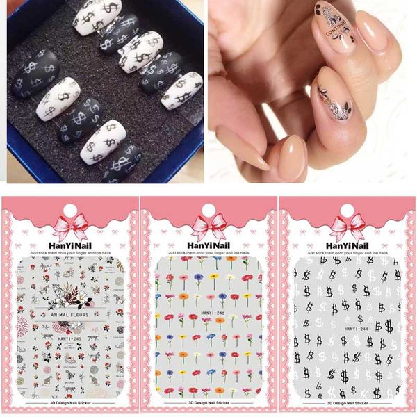 

nail art diy adhesive unghie decals tips flower money nail art decorations stickers dollar dollar stickers decoration, Black