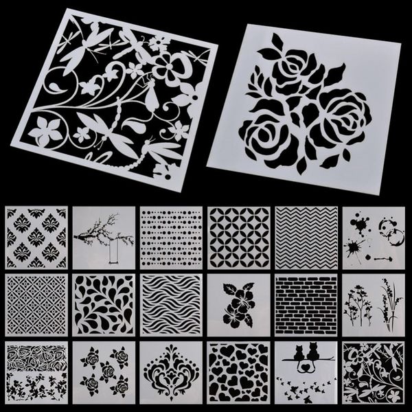 

hollow design wall hand painting spray grain stencil for diy decor pattern mold tools