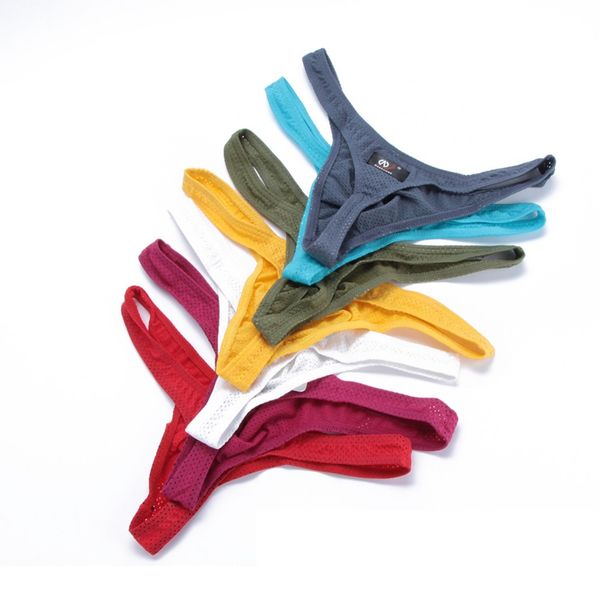 

mans mesh hole thongs breath shorts low rise g-string briefs comfy underwear sml, Black;brown