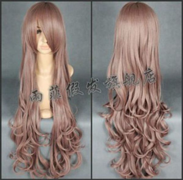 

harajuku department lolita fashion ash brown long curly cosplay wig 100cm, Black