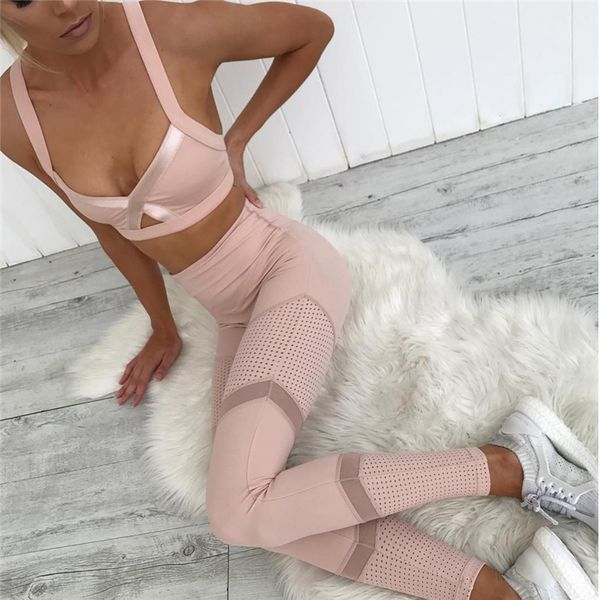 

solid women yoga bra pants set dry fitness gym sports yoga suit workout running tight sport leggings female legging set, White;red