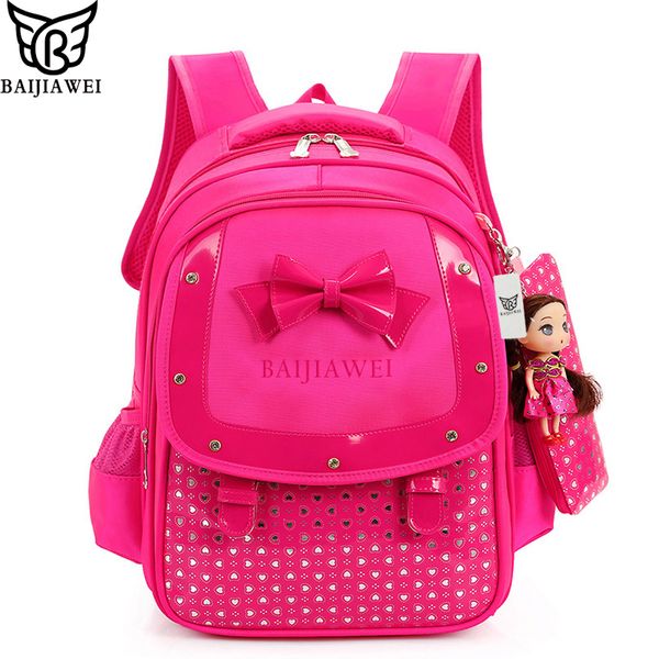 

baijiawei fashion buerfly girls school bags children backpack primary bookbag orthopedic princess schoolbags mochila infantil