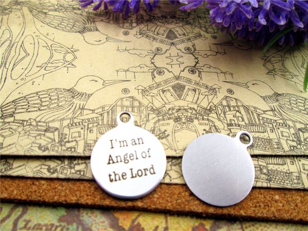 

40pcs--"i "m an angel of the lord"stainless steel charms more style for choosing diy charms pendants for necklace, Bronze;silver