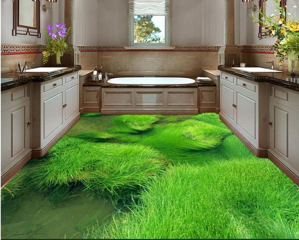adesivi per pavimenti in vinile Pittura decorativa per pavimenti in erba Pavimento autoadesivo in PVC
