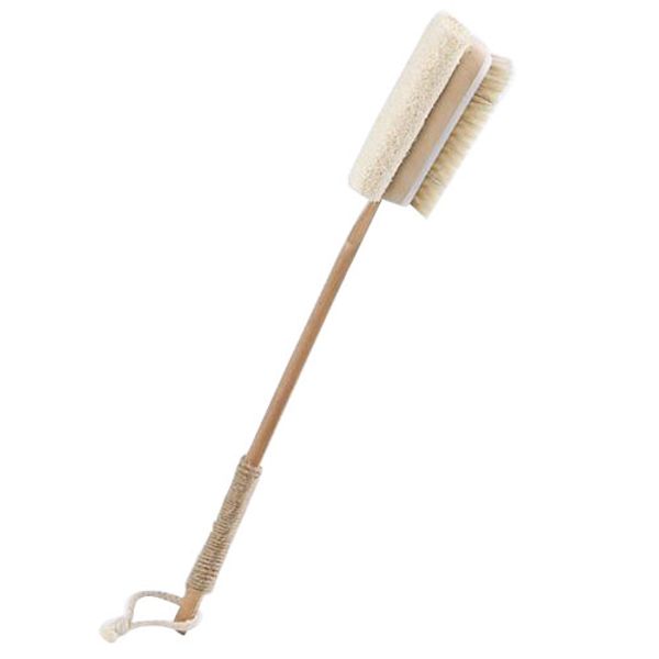 

new natural wooden shower body bath brush massager soft bristles loofah sponge bath shower spa scrubber