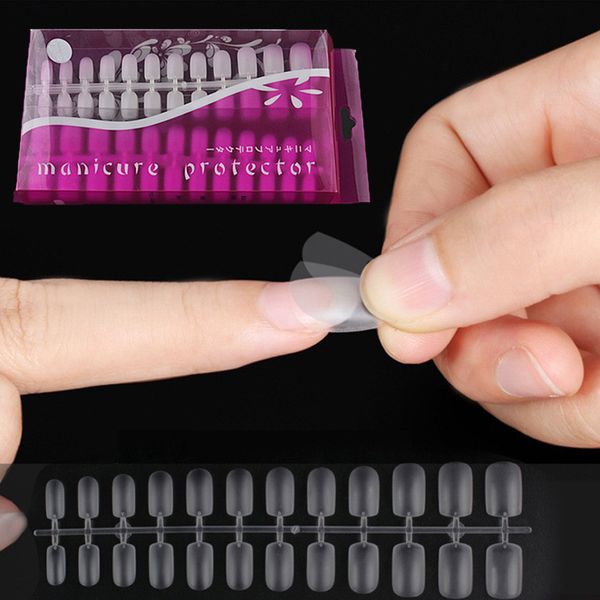 

288pcs/set extra thin transparent full cover acrylic false nail tips abs matte fake nails frosted surface uv polish faux ongles, Red;gold