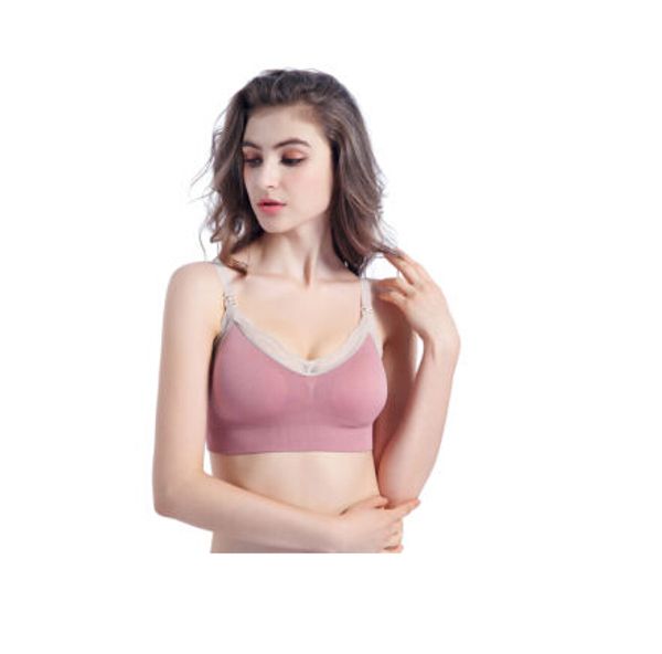 

fashion women lady nursing bra front buckles maternity breastfeeding pregnant bras tank crop, White