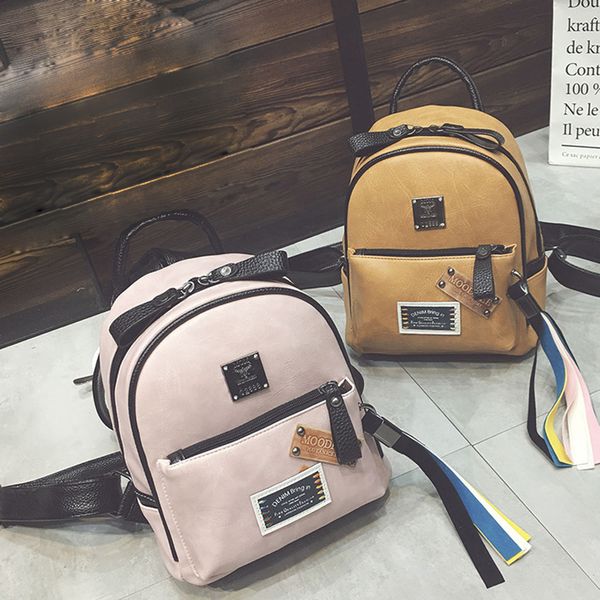 

rivet backpack wemen japanese and korean style fashion pu student school bag college tassel mini backpack leisure
