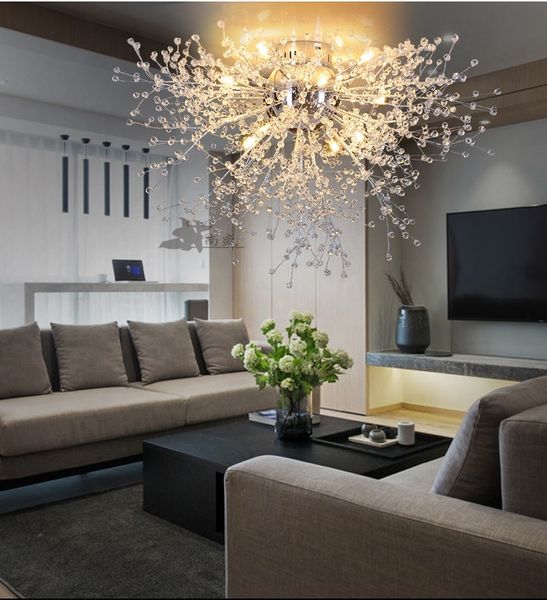 2019 Modern Dandelion Led Flush Mount Ceiling Light Clear Crystal Lamp For Kitchen Bedroom Living Room Foyer Elegant Lighting Fixture From Callaway