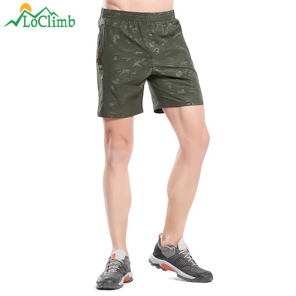 

loclimb outdoor sports camo shorts men summer camping quick dry camouflage boardshorts men's trekking hiking shorts,am240, Brown;gray
