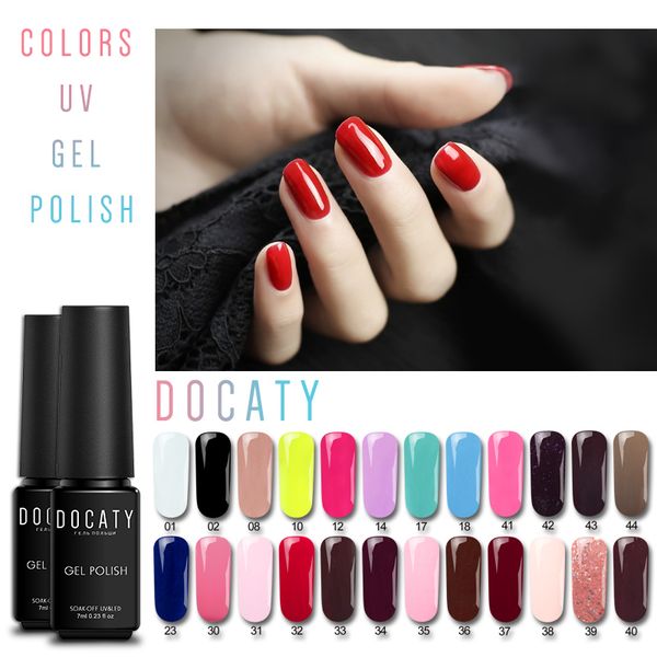 

docaty vernis semi permanant uv nail art gel pure color led nail gel polish soak off varnish long-lasting manicure tools, Red;pink