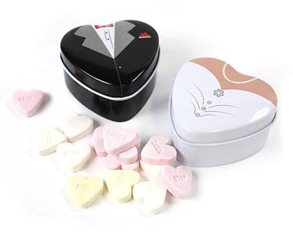 

bride groom mint tin wedding favor box heart shaped party candy box ing